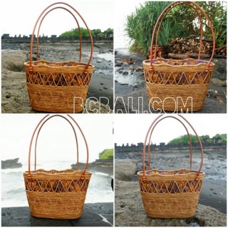 ethnic style full handmade ata rattan women handbag bali